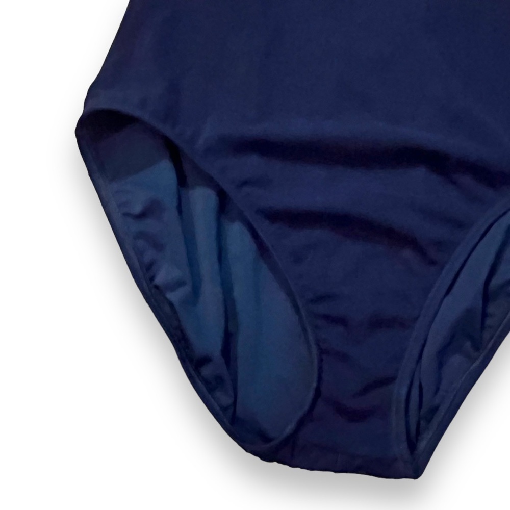 VTG 90s JAG Swimsuit One Piece Navy Mesh Lined Cut Out Back Shelf Bra Size10 - Picture 6 of 11